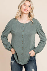 Solid Tr Spandex Long Sleeve Top | Mixtshop LLC