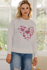 Hearts Hotfix Rhinestone Oversized Pullover | Mixtshop LLC