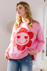 Smiley Flower Oversized Pullover | Mixtshop LLC