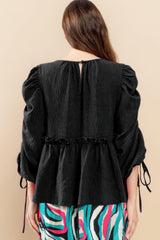 Round Neckline Babydoll Top | Mixtshop LLC