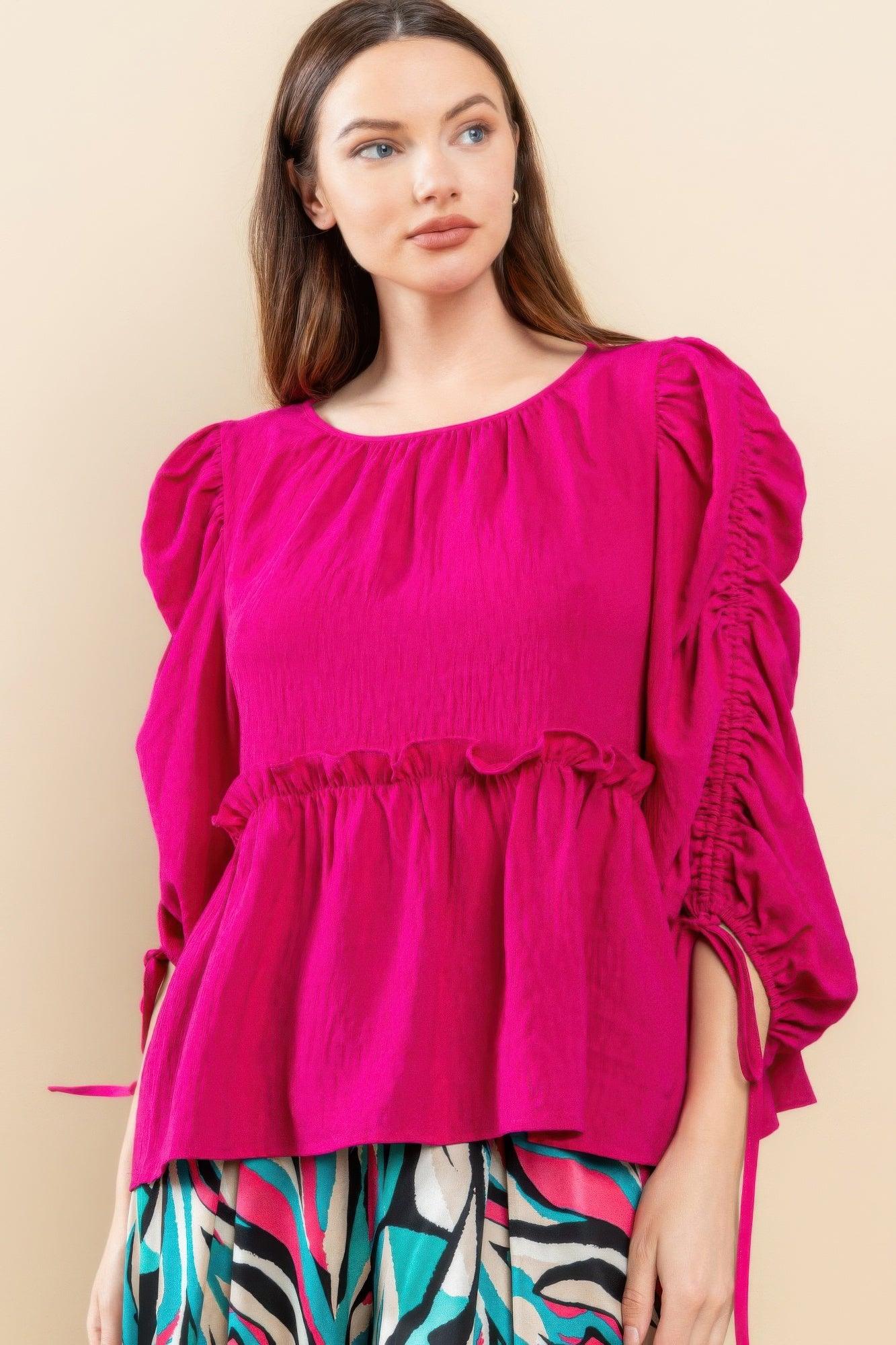Round Neckline Babydoll Top | Mixtshop LLC