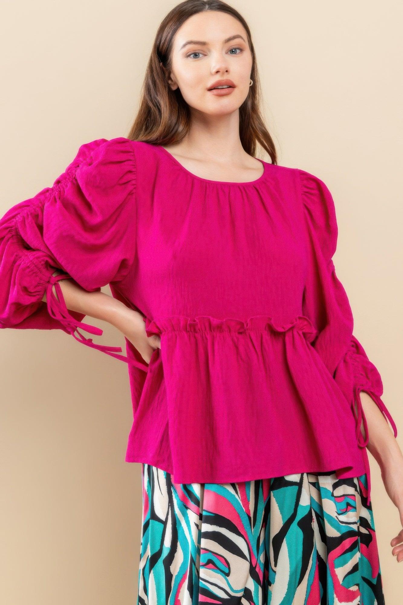 Round Neckline Babydoll Top | Mixtshop LLC