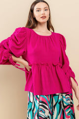 Round Neckline Babydoll Top | Mixtshop LLC