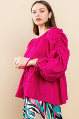 Round Neckline Babydoll Top | Mixtshop LLC