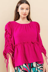 Round Neckline Babydoll Top | Mixtshop LLC