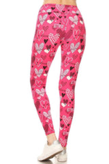 Heart Prints Printed, High Waisted Leggings | Mixtshop LLC