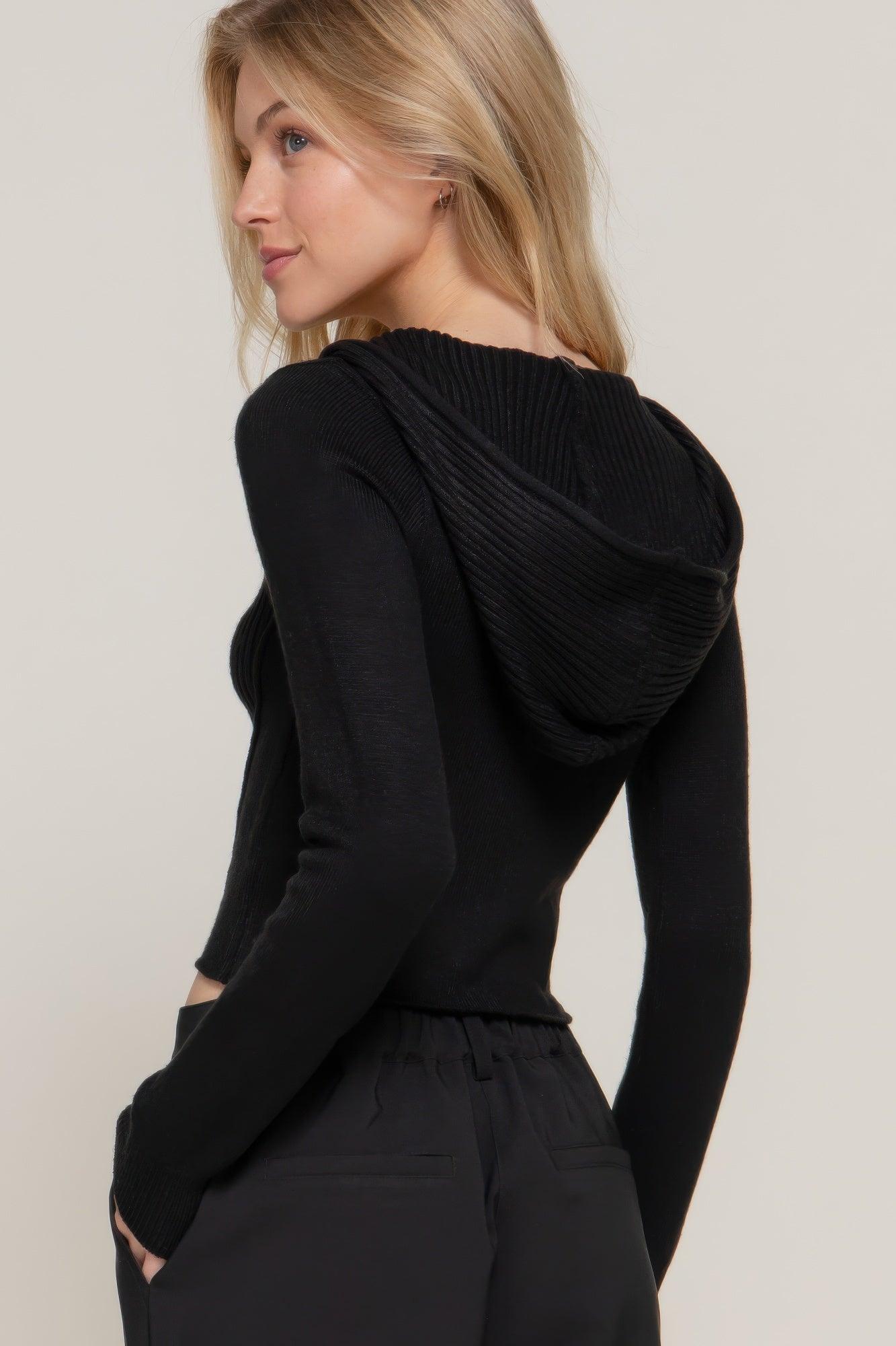 2-way zip closure sweater hoodie cardigan | Mixtshop LLC