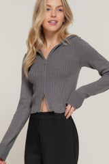 2-way zip closure sweater hoodie cardigan | Mixtshop LLC