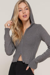 2-way zip closure sweater hoodie cardigan | Mixtshop LLC