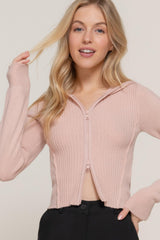 2-way zip closure sweater hoodie cardigan | Mixtshop LLC