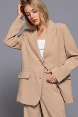 Long slv front button closure blazer | Mixtshop LLC