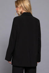 Long slv front button closure blazer | Mixtshop LLC