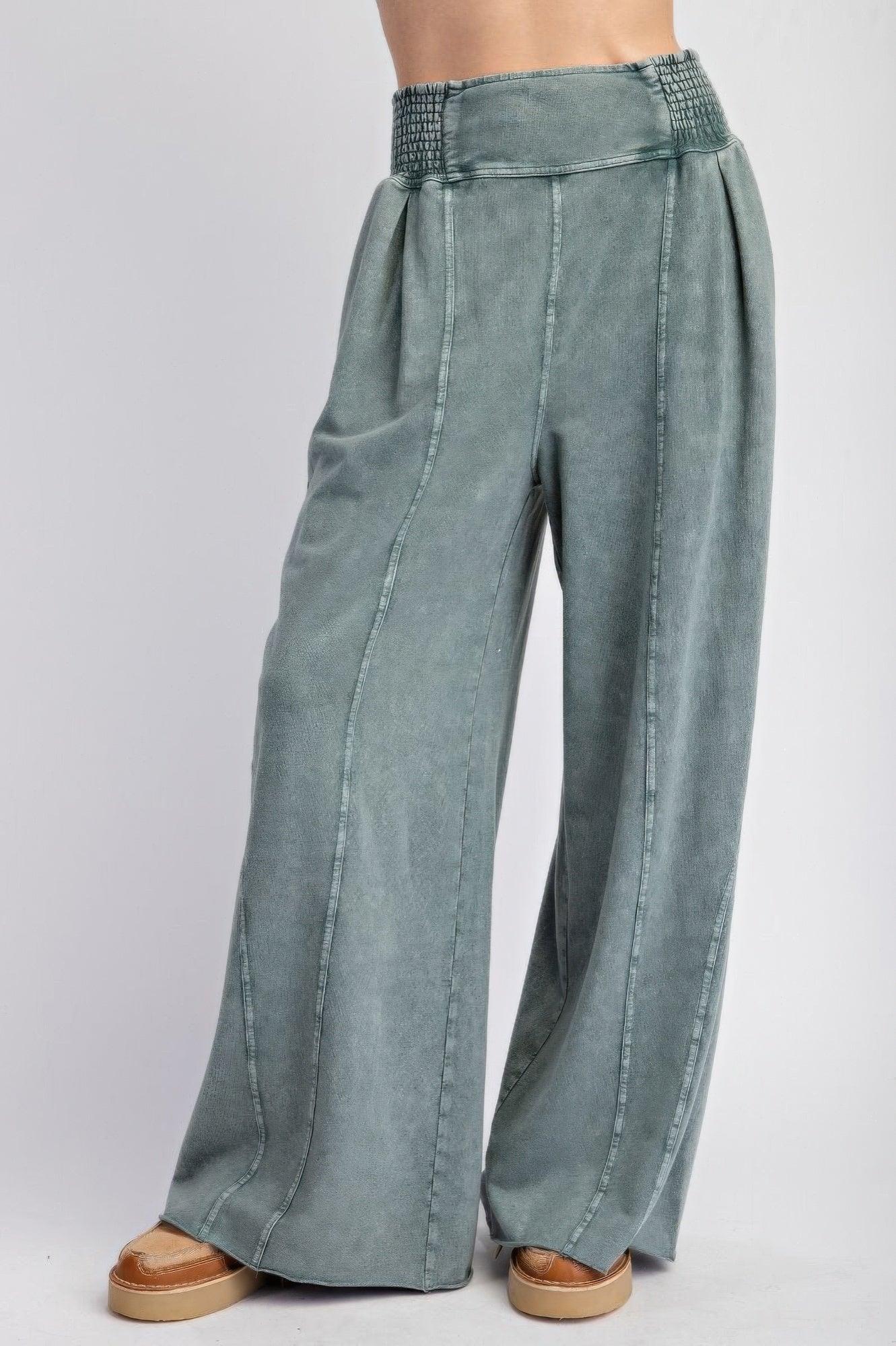 Mineral washed terry knit pants | Mixtshop LLC