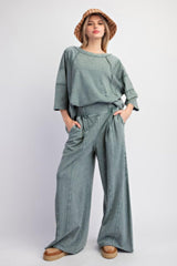 Mineral washed terry knit pants | Mixtshop LLC