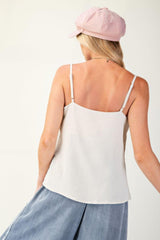 Laced textured poly woven camisole | Mixtshop LLC