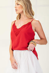 Laced textured poly woven camisole | Mixtshop LLC