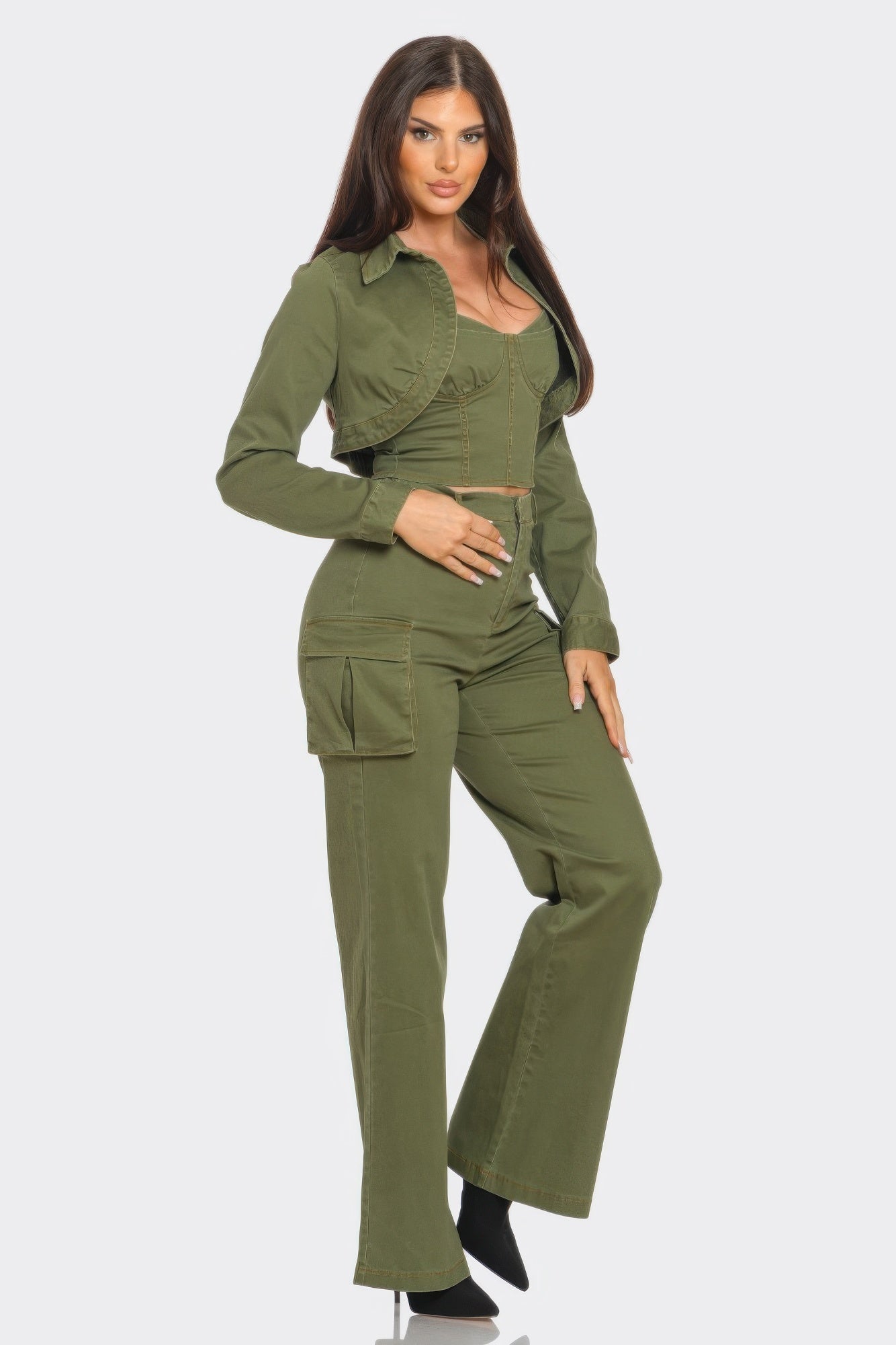 Crop Jacket 3pcs Set | Mixtshop LLC