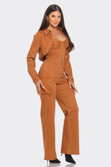 Crop Jacket 3pcs Set | Mixtshop LLC