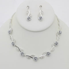 Rhinestone Rose Necklace Earring Set | Mixtshop LLC