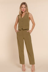High Waist Pintuck Detail Long Pants | Mixtshop LLC