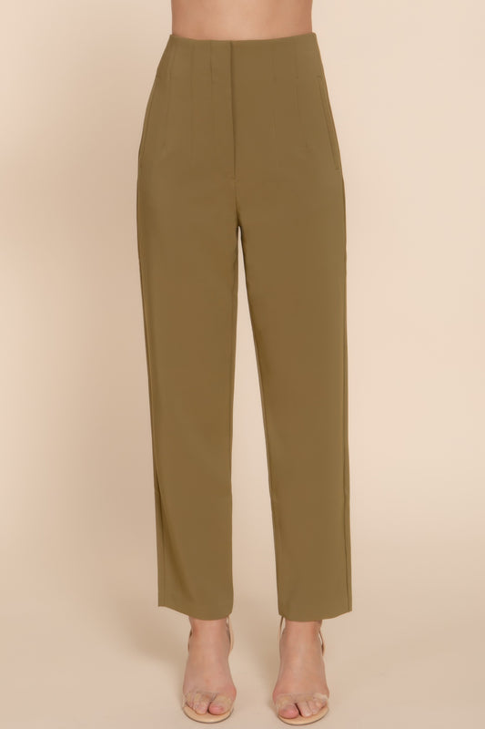 High Waist Pintuck Detail Long Pants | Mixtshop LLC