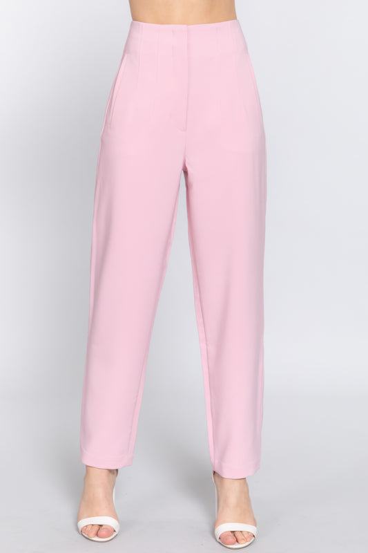 High Waist Pintuck Detail Long Pants | Mixtshop LLC