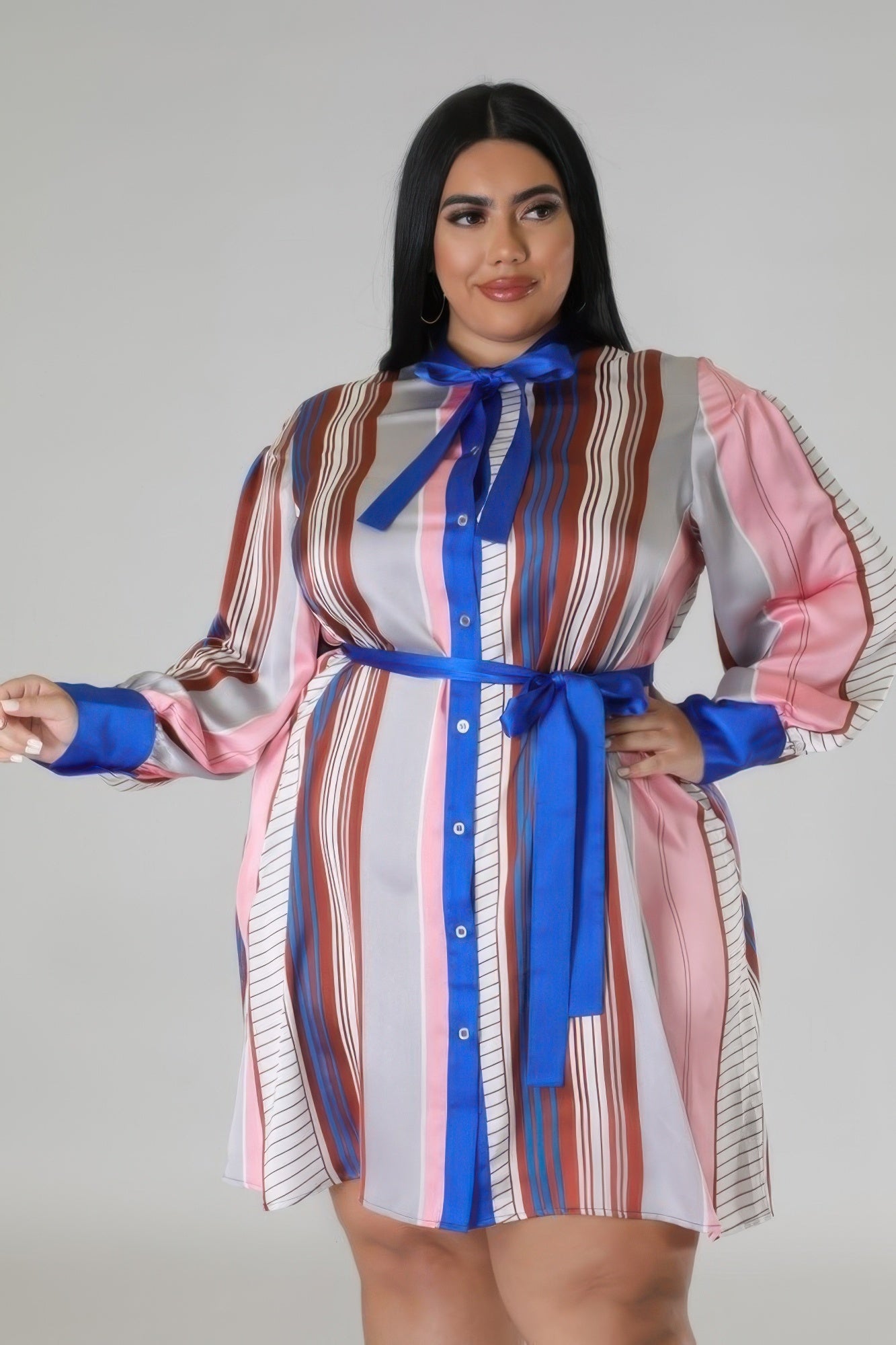 Long Sleeves Non-stretch Dress | Mixtshop LLC