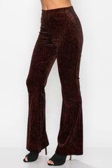 Glittery Flare High-rise Elastic Pants | Mixtshop LLC