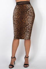 High-rise Banded Leopard Midi Skirt | Mixtshop LLC