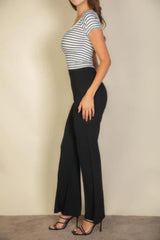 High Waist Stretch Crepe Flare Pants | Mixtshop LLC
