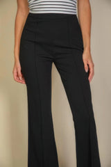 High Waist Stretch Crepe Flare Pants | Mixtshop LLC