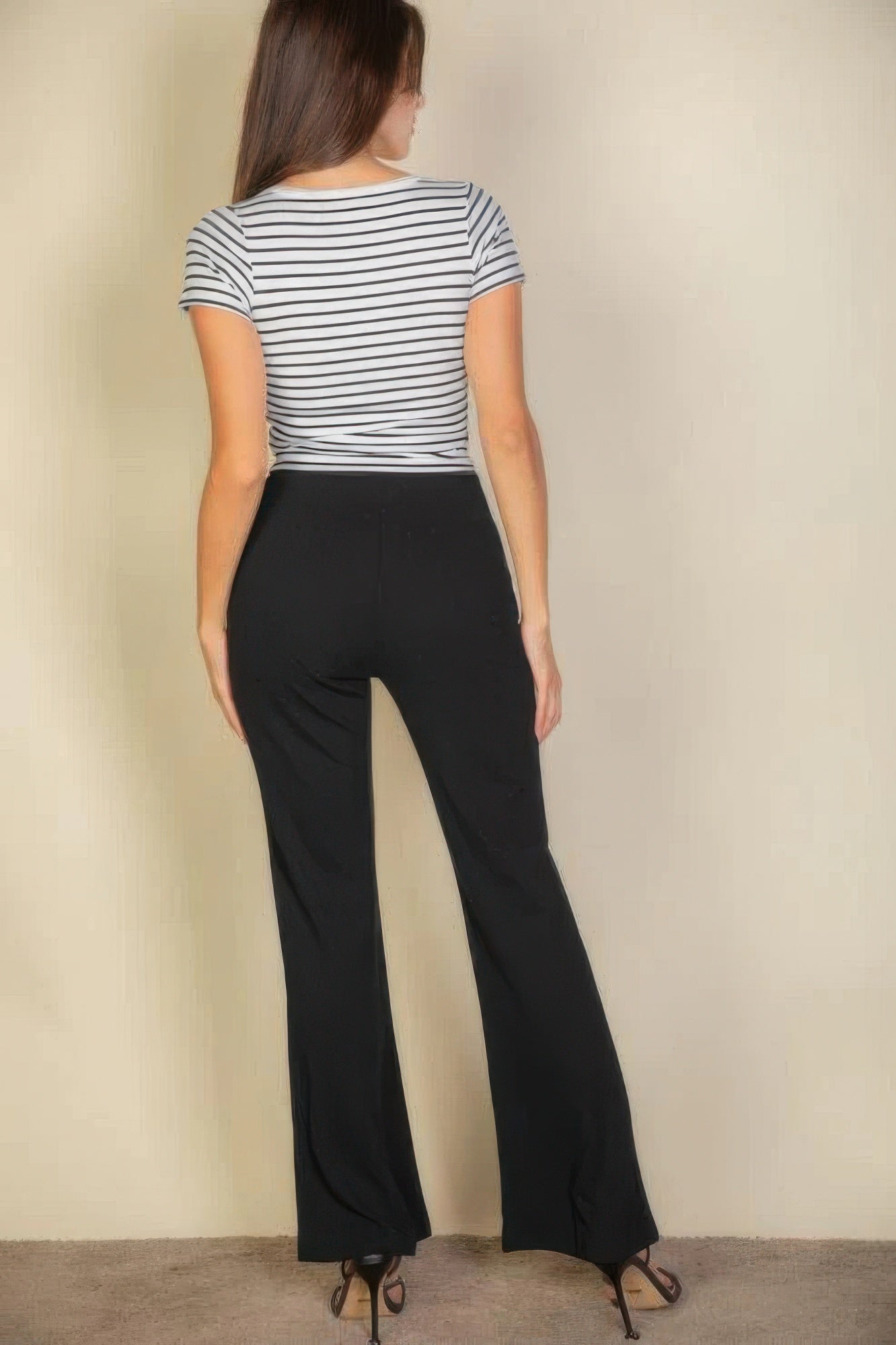 High Waist Stretch Crepe Flare Pants | Mixtshop LLC