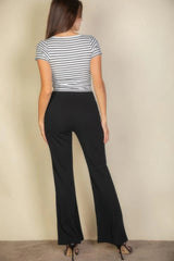 High Waist Stretch Crepe Flare Pants | Mixtshop LLC