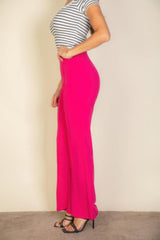 High Waist Stretch Crepe Flare Pants | Mixtshop LLC