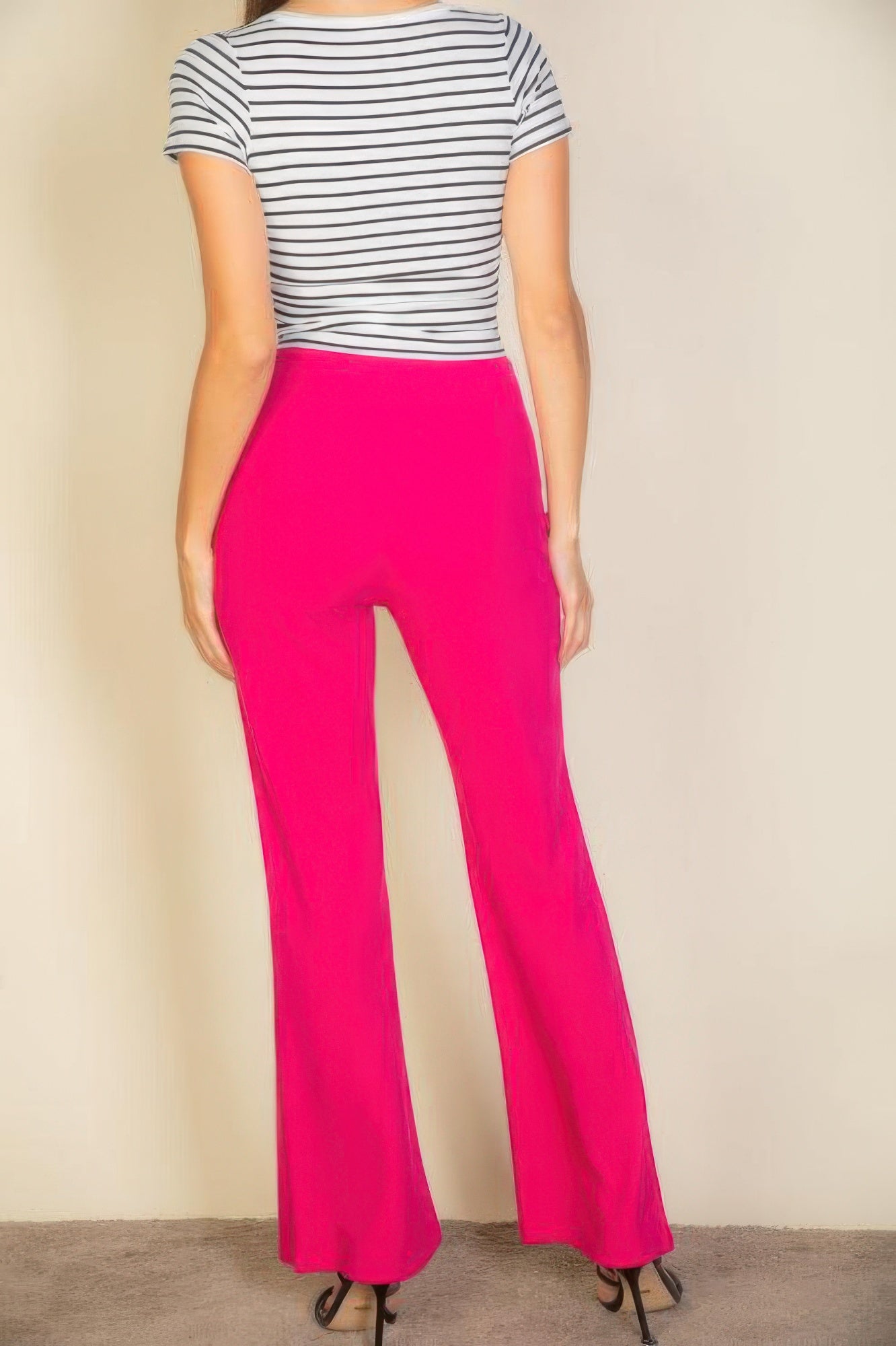 High Waist Stretch Crepe Flare Pants | Mixtshop LLC