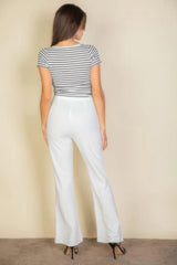 High Waist Stretch Crepe Flare Pants | Mixtshop LLC
