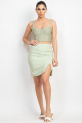 Sleeveless Line Detailed Bustier Tank Top | Mixtshop LLC