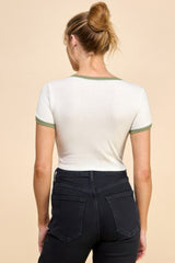Contrast Reverse Stitch Ringer Top | Mixtshop LLC