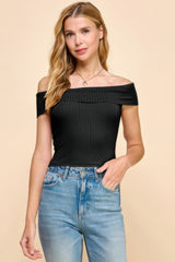 Off Shoulder Ribbed Top | Mixtshop LLC