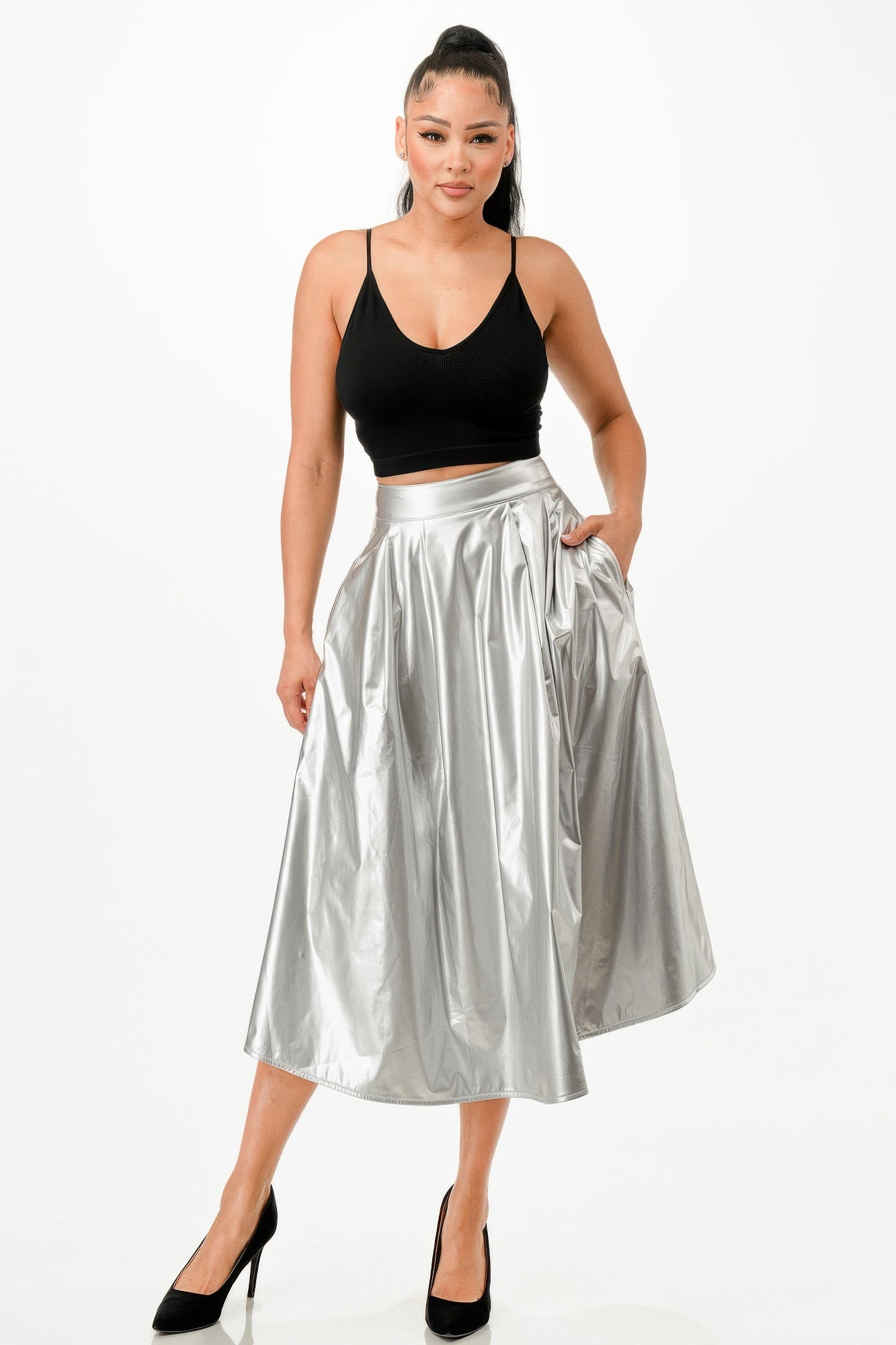 Midi Skirt With Pockets | Mixtshop LLC