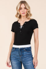 Layers With Bow Detail Short Sleeve Top | Mixtshop LLC