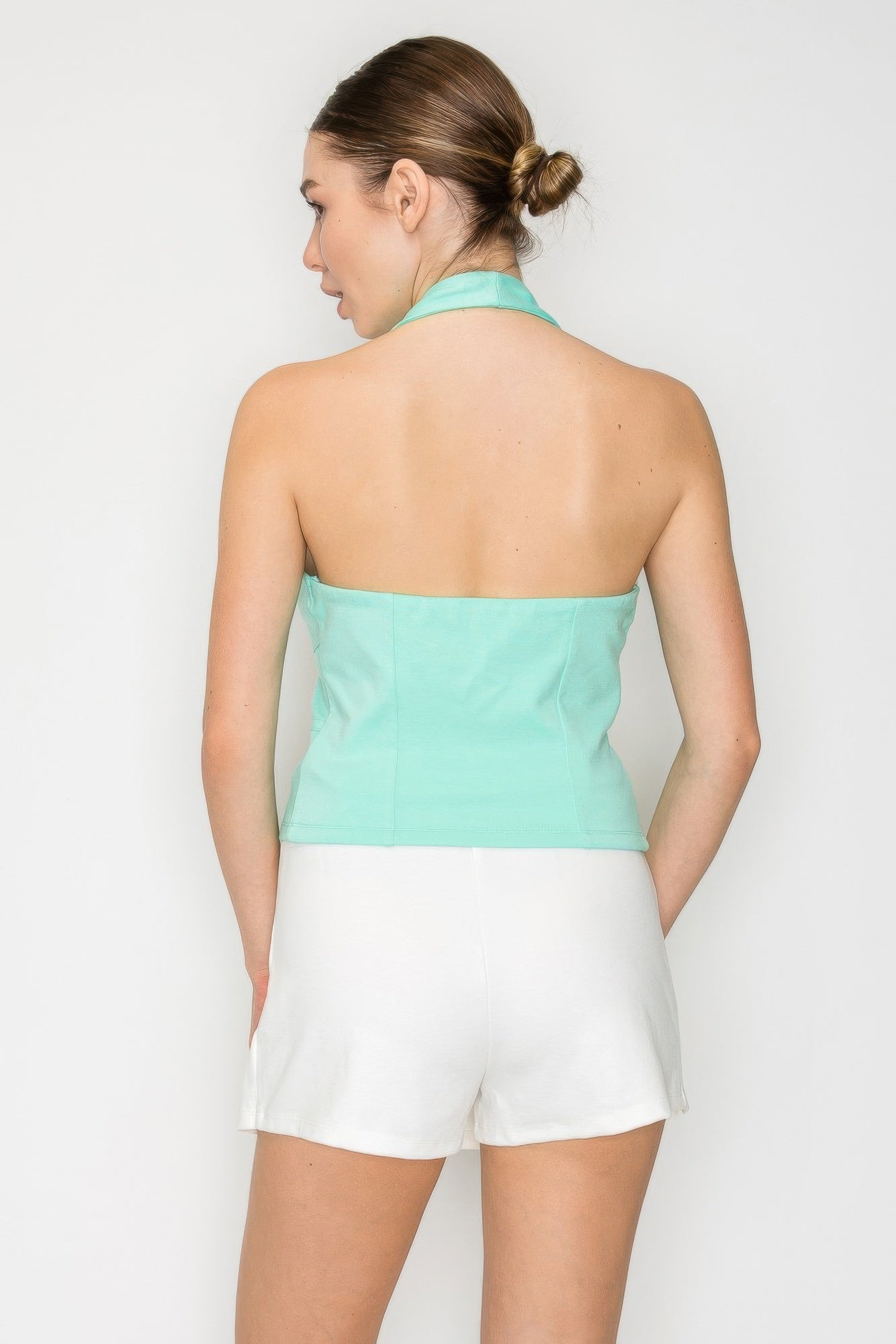 Halter Neck Buckled Open-back Top | Mixtshop LLC