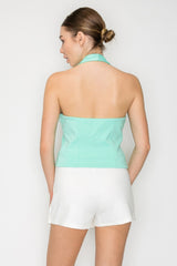 Halter Neck Buckled Open-back Top | Mixtshop LLC