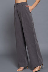 Pin Stripe Woven Straight Pants | Mixtshop LLC