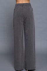 Pin Stripe Woven Straight Pants | Mixtshop LLC