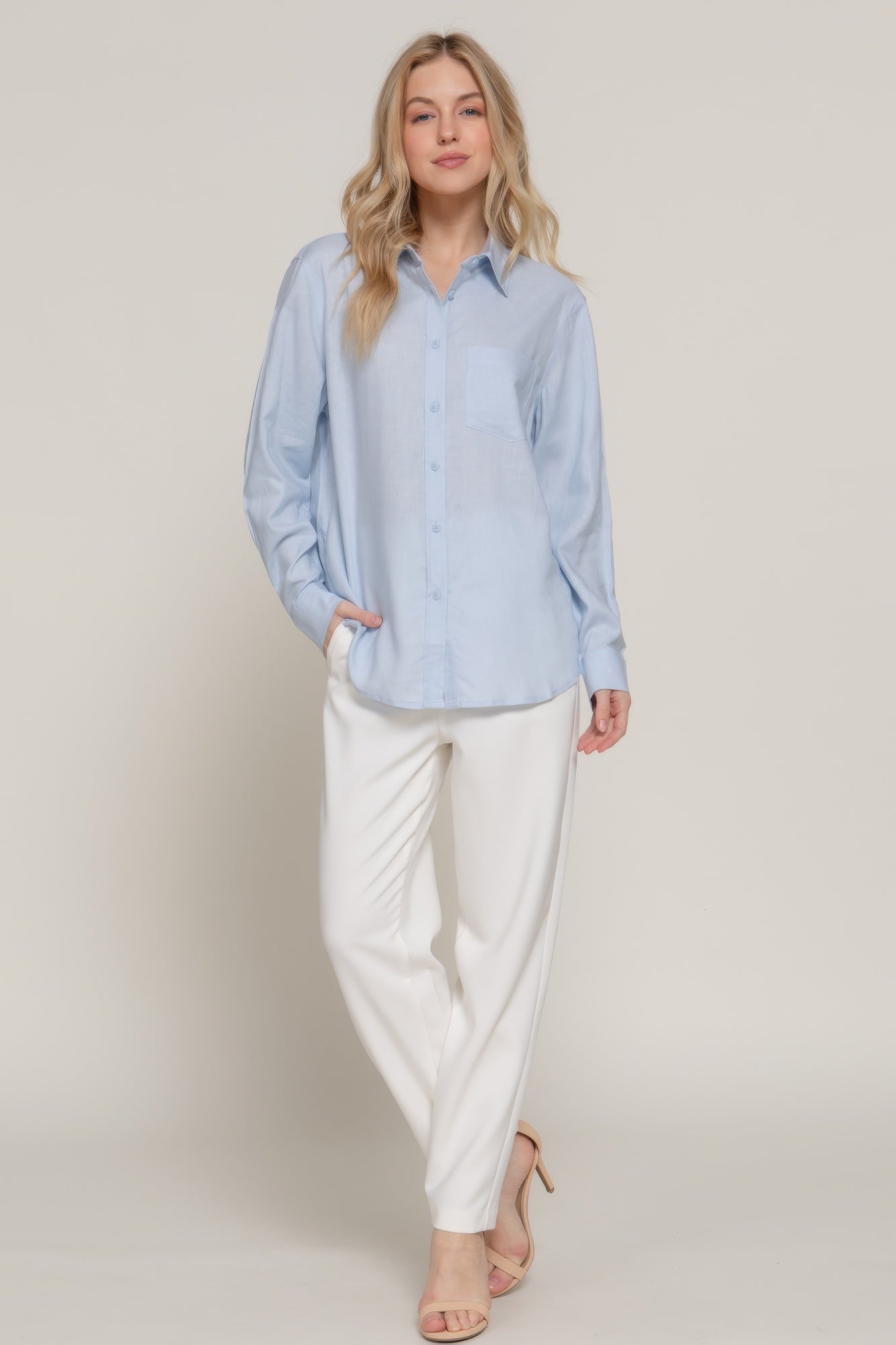 Long Sleeve Linen Blend Shirt | Mixtshop LLC