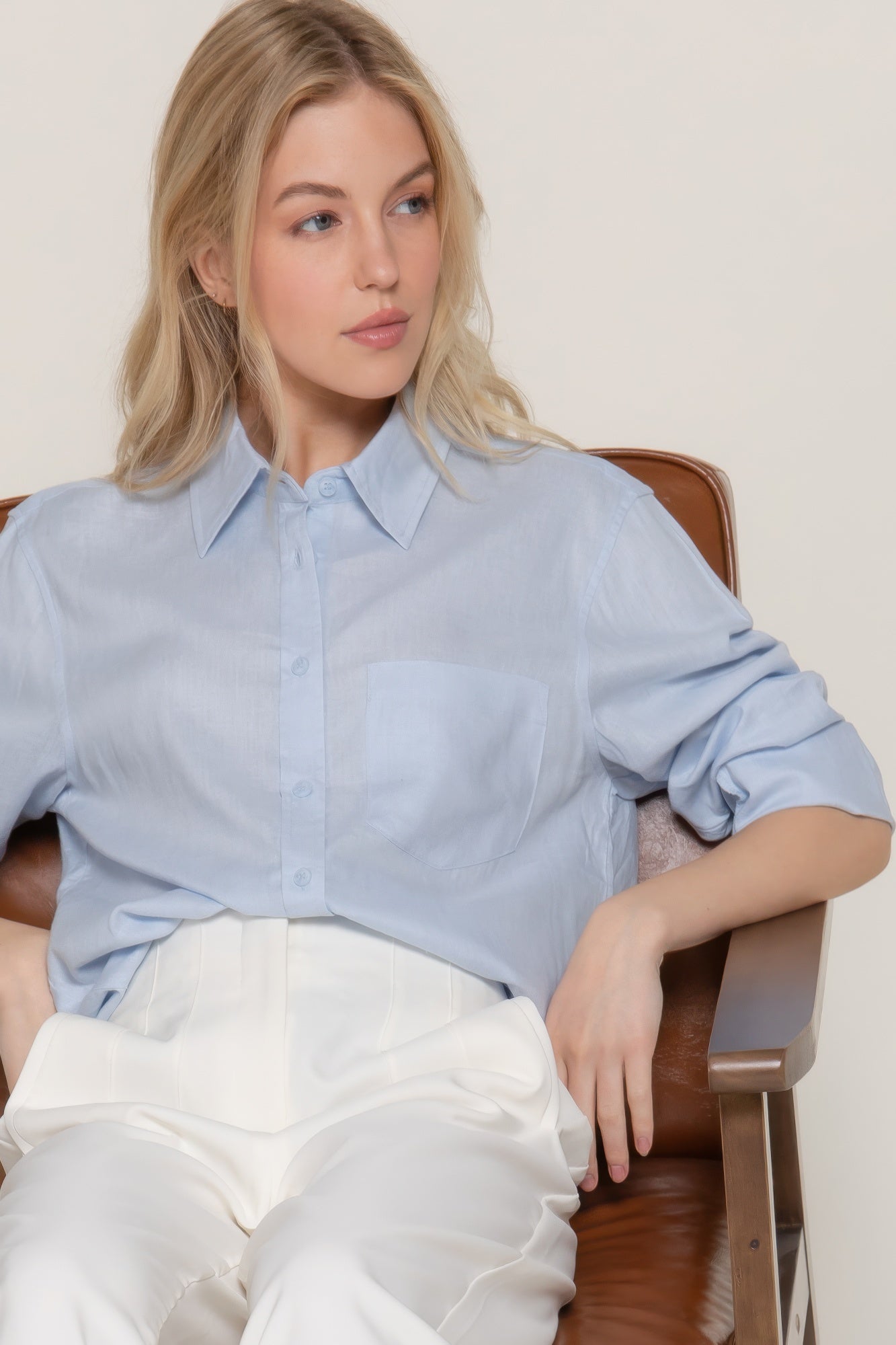 Long Sleeve Linen Blend Shirt | Mixtshop LLC