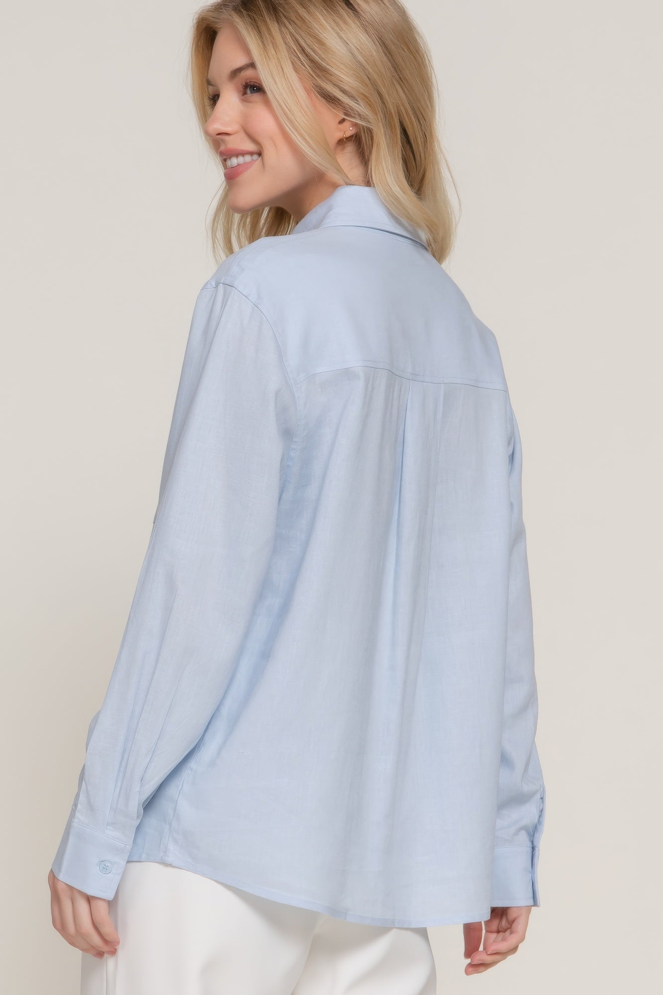 Long Sleeve Linen Blend Shirt | Mixtshop LLC