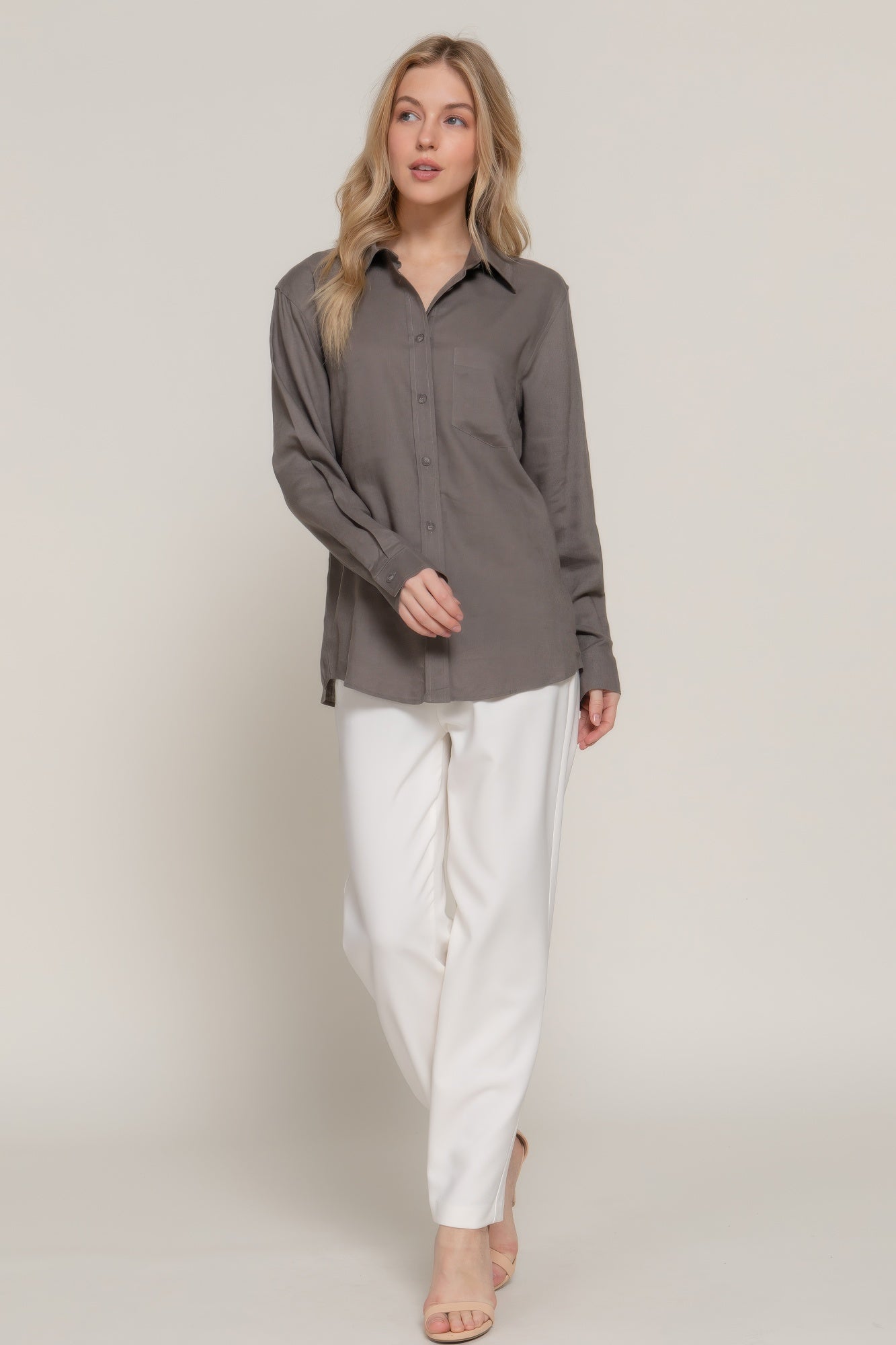 Long Sleeve Linen Blend Shirt | Mixtshop LLC