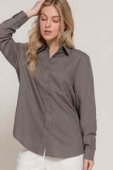 Long Sleeve Linen Blend Shirt | Mixtshop LLC